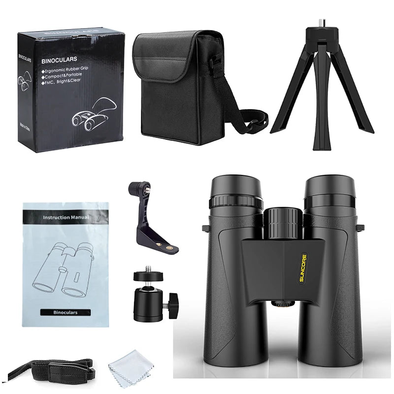 12×42 Adult Binoculars with High Power for Bird Watching, Stargazing, Camping, Hiking, Wildlife Travel, with Phone Hold