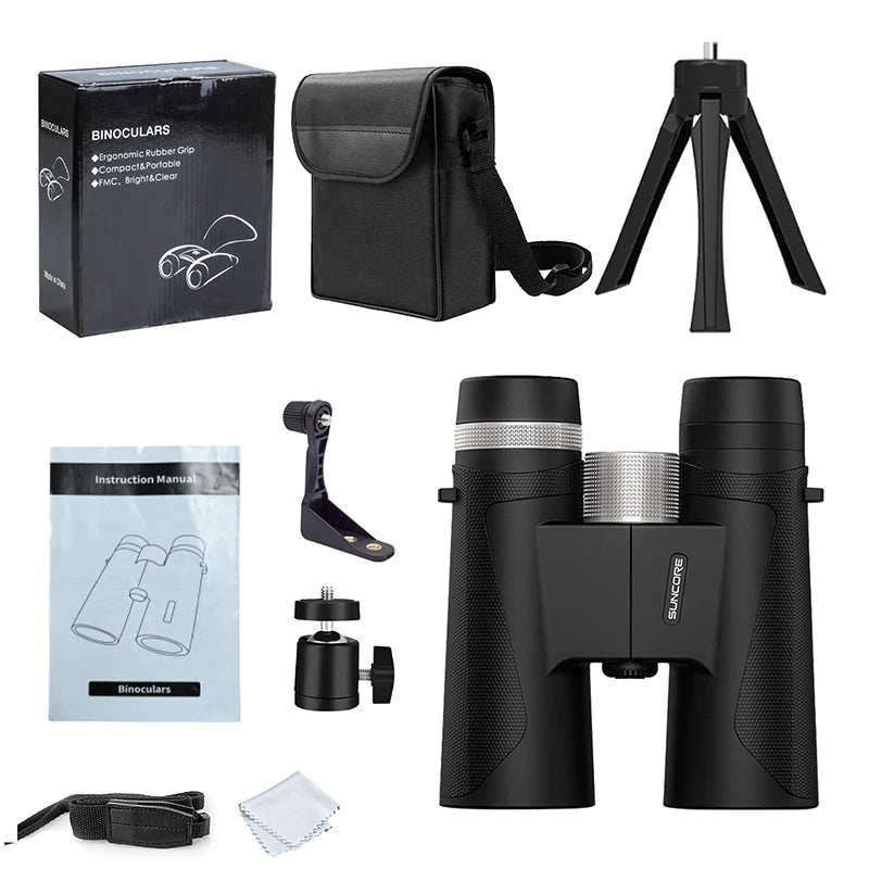 12×42 Adult Binoculars with High Power for Bird Watching, Stargazing, Camping, Hiking, Wildlife Travel, with Phone Hold