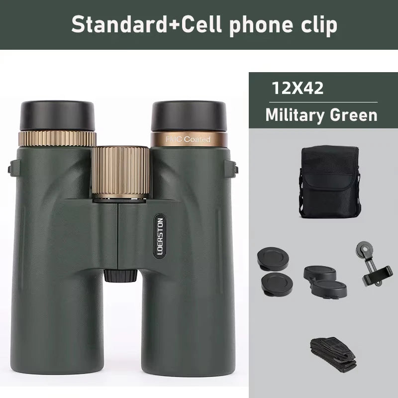 12x42 Binoculars Professional HD Telescope Powerful Long Range Multi-Coated BAK4 Prism For Birdwatching Hunting Outdoor Camping